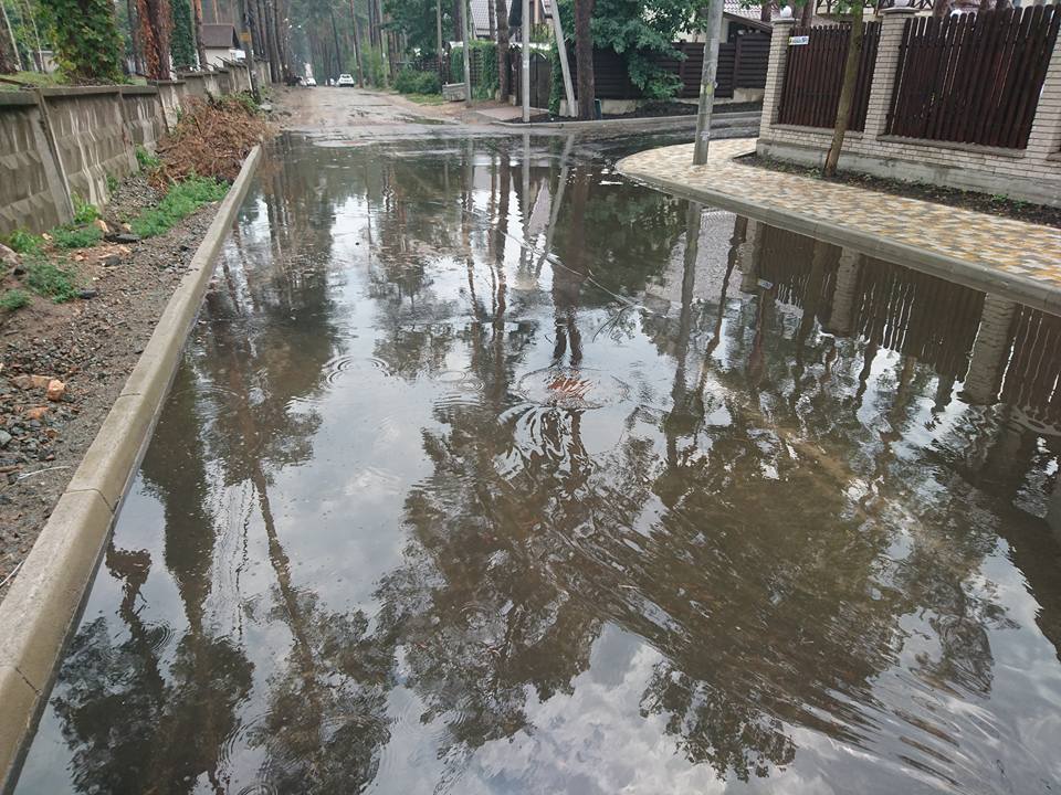 В мережі показали наслідки зливи в Ірпені