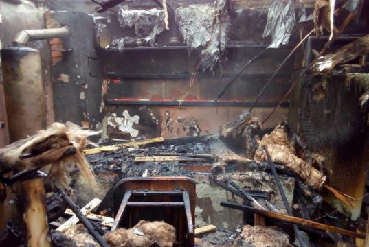 В Ірпені рятувальники гасили лазню на території приватного домоволодіння