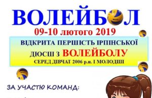 В Ірпені пройде відкрита першість місцевої ДЮСШ з волейболу серед дівчат