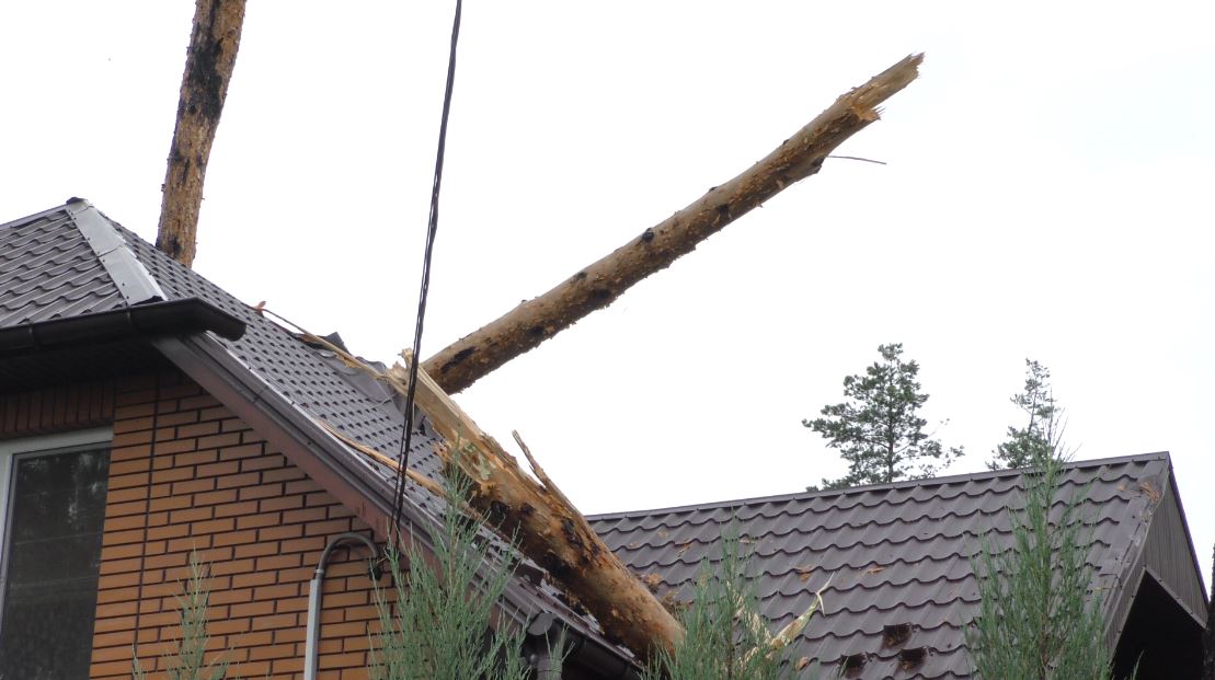 Негода в Ірпені: пробиті дахи, зламані дерева, затоплені вулиці та залізничний перехід