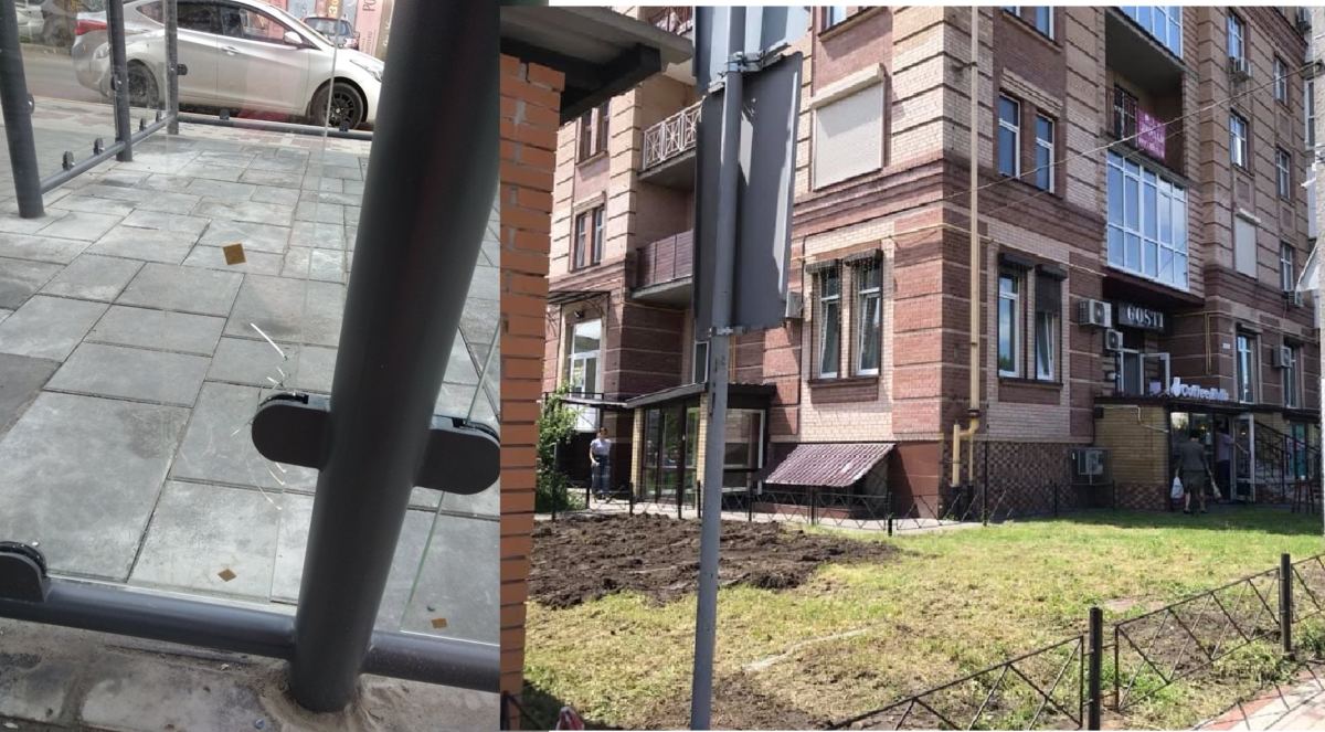 Поряд з ірпінською міськрадою замість клумби збудували засклений майданчик (фото, відео)