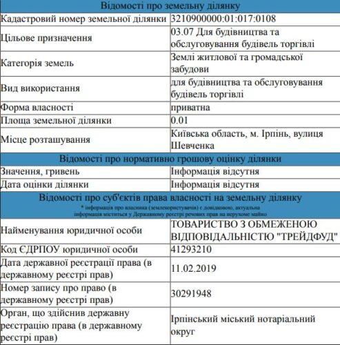 Земля «Трейдфуду»: карплюківське оточення зведе у центрі Ірпеня аналог «ларька Щербини»?