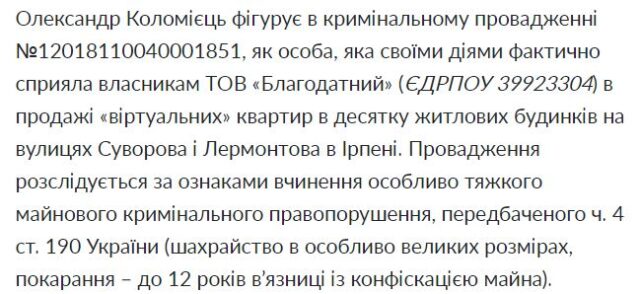 Карплюк у схемах: Вова-долар заробив на «кришуванні» забудовників Ірпеня $1000000