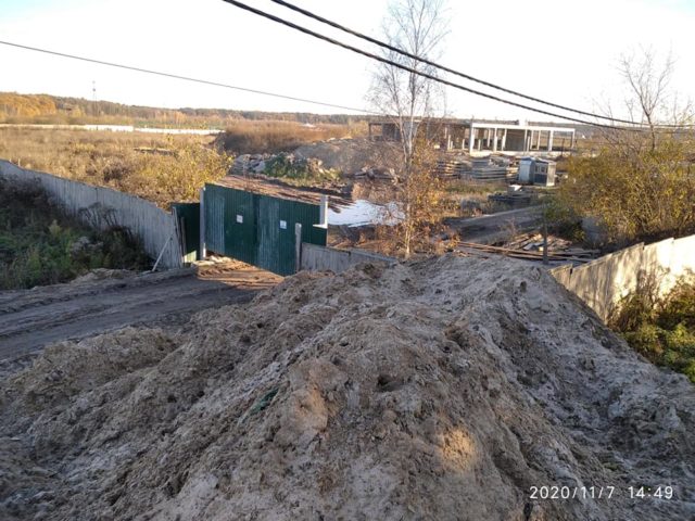 Купи піску на газовій мережі до «Синергії сіті» на заплаві Ірпеня